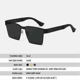 [4-25/9 TẶNG QUÀ TRUNG THU 599K] Kính Mắt Vuông Nam LECOS LK48 Tròng Phân Cực Chống Lóa Lái Xe Dạo Phố 3