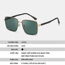 [4-25/9 TẶNG QUÀ TRUNG THU 599K] Kính Mắt Vuông Nam LECOS LK54 Gọng Tr90 Siêu Nhẹ Du Lịch đi Biển 4