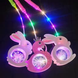 Lồng đèn trung thu hình thỏ hồng phát sáng mẫu mới hottrend tích hợp sẵn p.in 9