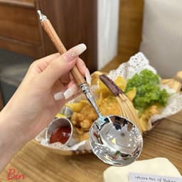 Thìa Inox Mix Cán Gỗ Cao Cấp Sang Trọng 1