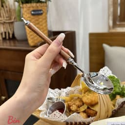 Thìa Inox Mix Cán Gỗ Cao Cấp Sang Trọng 8