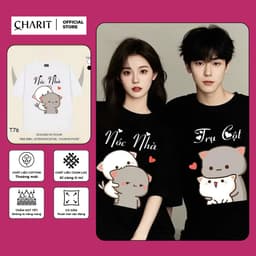 Áo thun Unisex Nam Nữ in hình 2 mèo NÓC NHÀ - TRỤ CỘT, chất cotton 100% - BOONE - BNE00300 1
