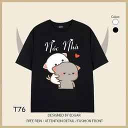 Áo thun Unisex Nam Nữ in hình 2 mèo NÓC NHÀ - TRỤ CỘT, chất cotton 100% - BOONE - BNE00300 2