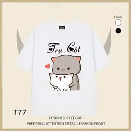 Áo thun Unisex Nam Nữ in hình 2 mèo NÓC NHÀ - TRỤ CỘT, chất cotton 100% - BOONE - BNE00300 6