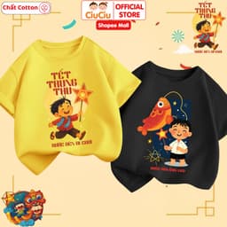 Áo Phông Cộc Tay Hình Bé Rước Đèn Trung Thu Dễ Thương Cho Bé CIUCIU KID Vải Cotton Mềm Thoáng Mát 1