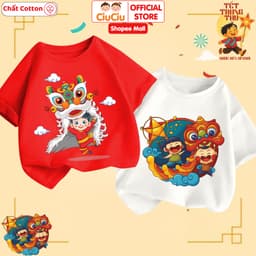 Áo Thun Trung Thu Hình Múa Lân Dễ Thương Cho Bé Trai Bé Gái CIUCIU KID Vải Cotton Thấm Hút Mồ Hôi 1