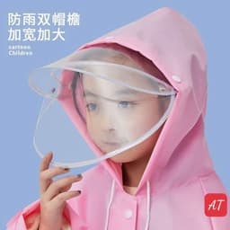 Áo Mưa Trẻ Em Có Khóa Kéo, Ngăn Đựng Cặp, Chất Liệu EVA Chống Thấm, Bền, Nhẹ 8