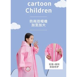 Áo Mưa Trẻ Em Có Khóa Kéo, Ngăn Đựng Cặp, Chất Liệu EVA Chống Thấm, Bền, Nhẹ 7