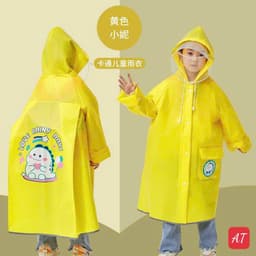 Áo Mưa Trẻ Em Có Khóa Kéo, Ngăn Đựng Cặp, Chất Liệu EVA Chống Thấm, Bền, Nhẹ 4
