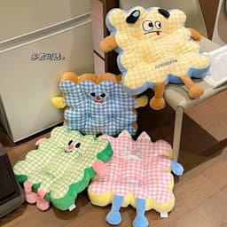 Đệm ngồi bệt hình bánh quy dễ thương, đệm tựa lưng và lót ghế văn phòng họa tiết 5D, kích thước 40cm nhà MIU GẤU XINH 1