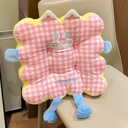 Đệm ngồi bệt hình bánh quy dễ thương, đệm tựa lưng và lót ghế văn phòng họa tiết 5D, kích thước 40cm nhà MIU GẤU XINH 2