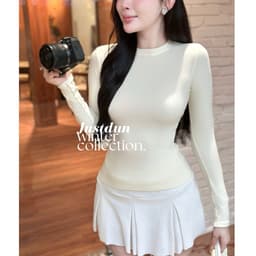 Áo Thun Giữ Nhiệt Nữ Dài Tay JUSTDUN A8 Cổ Tròn, Cotton Mịn Dày Dặn, Siêu Co Giãn Mềm Mại, Tôn Dáng,Giữ Nhiệt 8