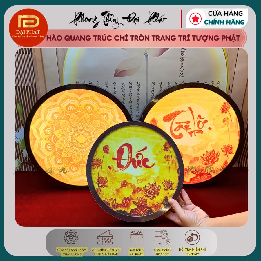 Hào quang phật, Hào quang trang trí ban thờ, ban thần tài, led trang trí, led tròn treo tường