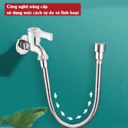 Dây nối vòi nước vạn năng, xoay 720 độ chất liệu inox 304 chống gỉ, chịu nhiệt sử dụng đa năng cho nhiều loại vòi 4