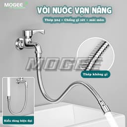 Dây nối vòi nước vạn năng, xoay 720 độ chất liệu inox 304 chống gỉ, chịu nhiệt sử dụng đa năng cho nhiều loại vòi 1