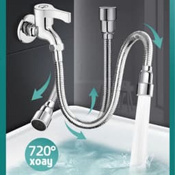 Dây nối vòi nước vạn năng, xoay 720 độ chất liệu inox 304 chống gỉ, chịu nhiệt sử dụng đa năng cho nhiều loại vòi 2