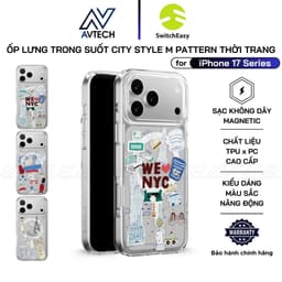Ốp Lưng Trong Suốt SwitchEasy cho iPhone 17 Pro Max / 17 Pro / 17 Air, CITY Style M Pattern, in 3D, Chống Sốc 1