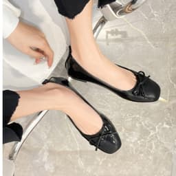 Giày Búp Bê MEYBANNI Mũi Vuông Đế Dẻo Da Mềm Phối Nơ Đi Êm Chân - C28 7
