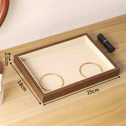 Khay đựng và trưng bày trang sức, phụ kiện, kích thước: 25x18x2,5cm chất liệu gỗ ép gỗ óc chó 5