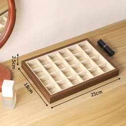 Khay đựng và trưng bày trang sức, phụ kiện, kích thước: 25x18x2,5cm chất liệu gỗ ép gỗ óc chó 8