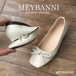 Giày Búp Bê MEYBANNI Mũi Vuông Đế Dẻo Da Mềm Phối Nơ Đi Êm Chân - C28 9