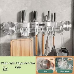 Giá Treo đồ dao kéo đa năng dính tường hút chân không và có 8 móc để Treo dụng cụ nhà bếp tiện lợi 1