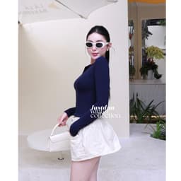 Áo Cổ Trụ Nữ Tay Dài JUSTDUN A64 - Vải Cotton Cao Cấp Mềm Mịn, Co Giãn Thoải Mái, Tôn Dáng 9
