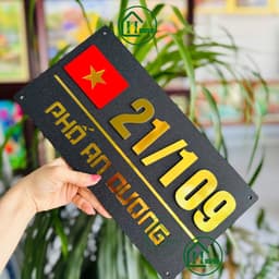Biển số nhà. Bảng số nhà số nổi  3mm chìm âm bản, ngoài trời 3