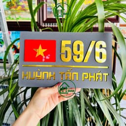 Biển số nhà. Bảng số nhà số nổi  3mm chìm âm bản, ngoài trời 2