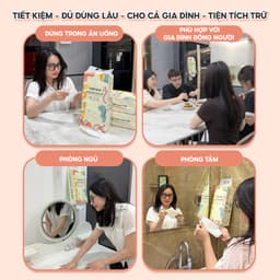 [LOẠI TO ĐẶC BIỆT] Thùng 10 bịch khăn giấy rút Top Gia treo tường đa sắc 1280 tờ, siêu dai và mềm mịn 9