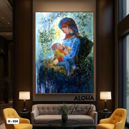 Tranh canvas treo tường cô gái dân tộc decor homestay khach sạn 60 x 90 cm 9