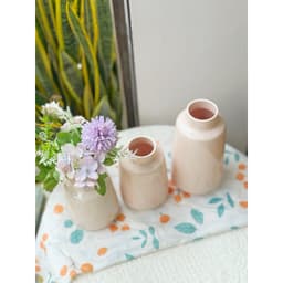 Set 3 bình cắm hoa trơn men bóng màu hồng pastel Gốm Sứ Bát Tràng Gốm Plus 6