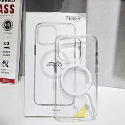 Ốp lưng trong suốt Tiger magnetic phone case chống ố vàng cho iPhone 15/16/17 thường/Plus/Pro/ProMax 5