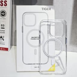 Ốp lưng trong suốt Tiger magnetic phone case chống ố vàng cho iPhone 15/16/17 thường/Plus/Pro/ProMax 4