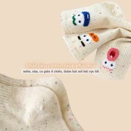 T56 Set 10 đôi tất cổ cao họa tiết mặt cười dễ thương cho nữ chất liệu cotton thoáng khí 3