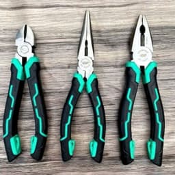 Kìm Điện, Kìm Cắt và kềm nhọn, bộ 3 kìm xanh GF 6’’và 8’’ thiết kế chắc chắn bền đẹp, tiện dụng. 1
