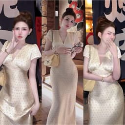 Xukadress-ĐẦM BI LỤA( sz S M L) TÔN DÁNG SANG CHẢNH GỢI CẢM ( chất lụa lót 2 lớp) 3