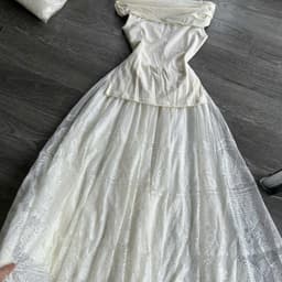 Set đồ bộ áo bẹt vai ren và chân váy voan dài, thời trang nữ đi tiệc sang trọng, cao cấp Xukadress 8