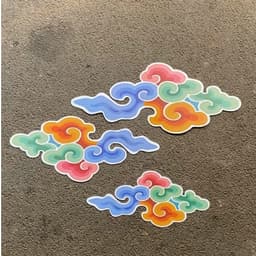Set 3 MÂY NGŨ SẮC trang trí decor background trung thu, sự kiện,lễ hội. 8