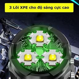 Đèn Pin Siêu Sáng Mini 3 Mắt Led 5 Chế Độ Sáng Đèn Pin Mini Cầm Tay 6