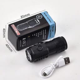 Đèn Pin Siêu Sáng Mini 3 Mắt Led 5 Chế Độ Sáng Đèn Pin Mini Cầm Tay 8
