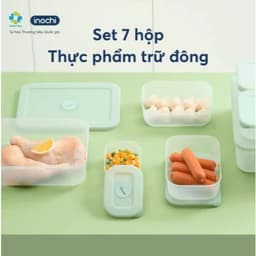 Bộ 7 Hộp Trữ Đông Inochi Bảo Quản Thực Phẩm Tươi Ngon, chịu nhiệt độ tốt, hộp để ngăn đá cao cấp 8