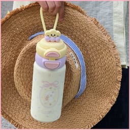 VINBEO Bình Nước Giữ Nhiệt Lạnh Mẫu Voi - Cừu Hoạ Tiết Dễ Thương Dung Tích 500ML ( có ống hút) LY001 5