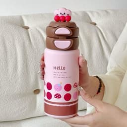 VINBEO Bình Nước Giữ Nhiệt Lạnh Mẫu Voi - Cừu Hoạ Tiết Dễ Thương Dung Tích 500ML ( có ống hút) LY001 8