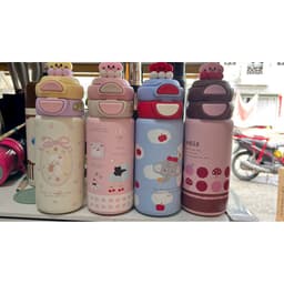 VINBEO Bình Nước Giữ Nhiệt Lạnh Mẫu Voi - Cừu Hoạ Tiết Dễ Thương Dung Tích 500ML ( có ống hút) LY001 9