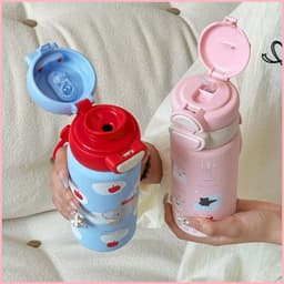 VINBEO Bình Nước Giữ Nhiệt Lạnh Mẫu Voi - Cừu Hoạ Tiết Dễ Thương Dung Tích 500ML ( có ống hút) LY001 6
