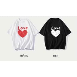 Áo thun Unisex Nam Nữ in hình TRÁI TIM LOVE, chất cotton 100% - BOONE - BNE00244 4