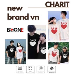 Áo thun Unisex Nam Nữ in hình TRÁI TIM LOVE, chất cotton 100% - BOONE - BNE00244 1
