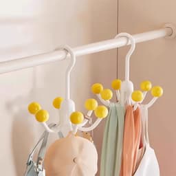 ✨✨móc treo quần áo đa năng 6 chấu xoay dùng trong gia đình, giá treo túi đựng mũ 3