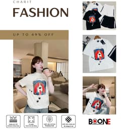 Áo thun Unisex Nam Nữ in hình TRANH CHÓ CUTE, chất cotton 100% - BOONE - BNE00212 1